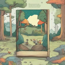 Create a series of comic strips set in a distant land featuring a mysterious forest called the 'Four Seasons Forest