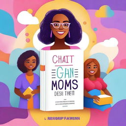 Create a vibrant, realistic, and futuristic book cover for a book titled 'Chat GPT for Single Moms'