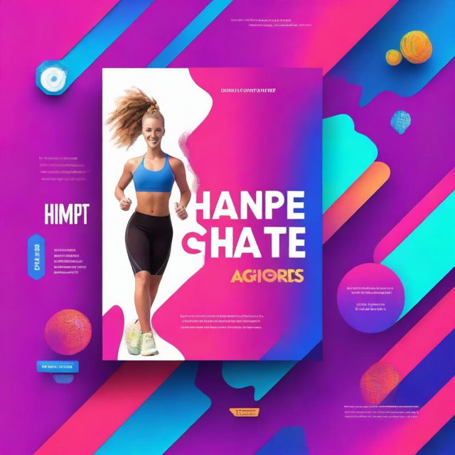 Create a vibrant, realistic, and futuristic book cover image for 'Harnessing ChatGPT: Your Ultimate Guide to Achieving Fitness Goals through Conversational AI'