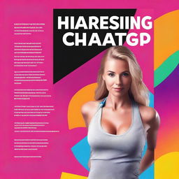 Create a vibrant, realistic, and futuristic book cover image for 'Harnessing ChatGPT: Your Ultimate Guide to Achieving Fitness Goals through Conversational AI'