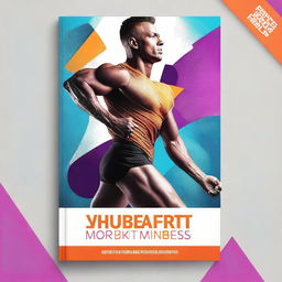 Create a very dynamic and futuristic book cover image that reflects the concept of body and mind fitness