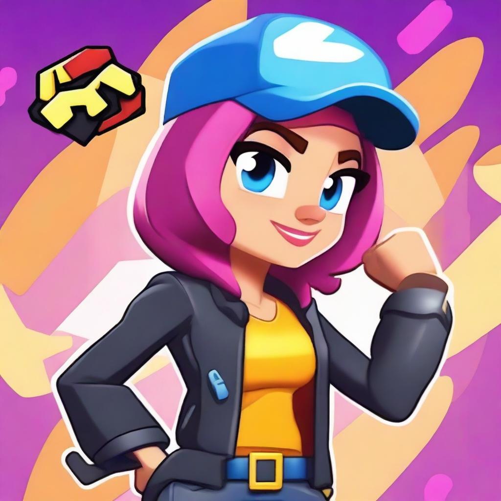 Create a Brawl Stars character named Julia, themed around a stunt show