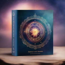 Create a book cover for 'The Wheel of Karma: A Journey Through the Realm of the Mystics'