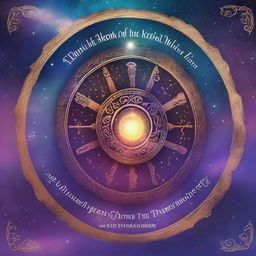 Create a book cover for 'The Wheel of Karma: A Journey Through the Realm of the Mystics' with editable wordings