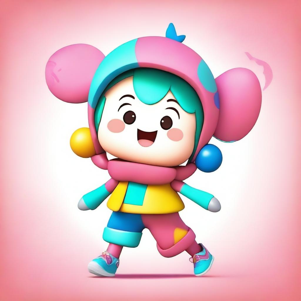 Create a fun and quirky image featuring a cute and playful character named Swxy