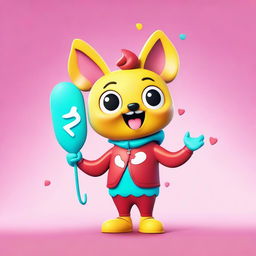 Create a fun and quirky image featuring a cute and playful character named Swxy