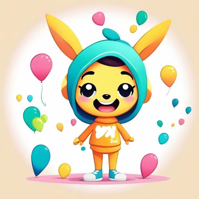 Create a fun and quirky image featuring a cute and playful character named Swxy