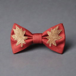 A bow tie with wings fashioned in the elegant shape of a maple leaf.