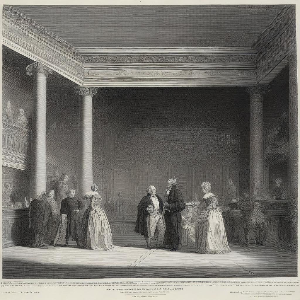 A scene depicting an interlude in a theatrical performance