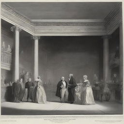 A scene depicting an interlude in a theatrical performance