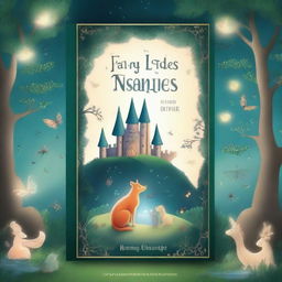 A whimsical and enchanting book cover for a collection of fairy tales