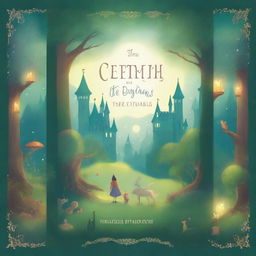 A whimsical and enchanting book cover for a collection of fairy tales