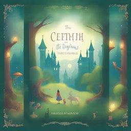 A whimsical and enchanting book cover for a collection of fairy tales