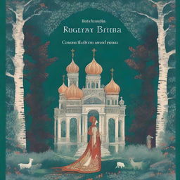 A captivating book cover for a collection of Russian fairy tales