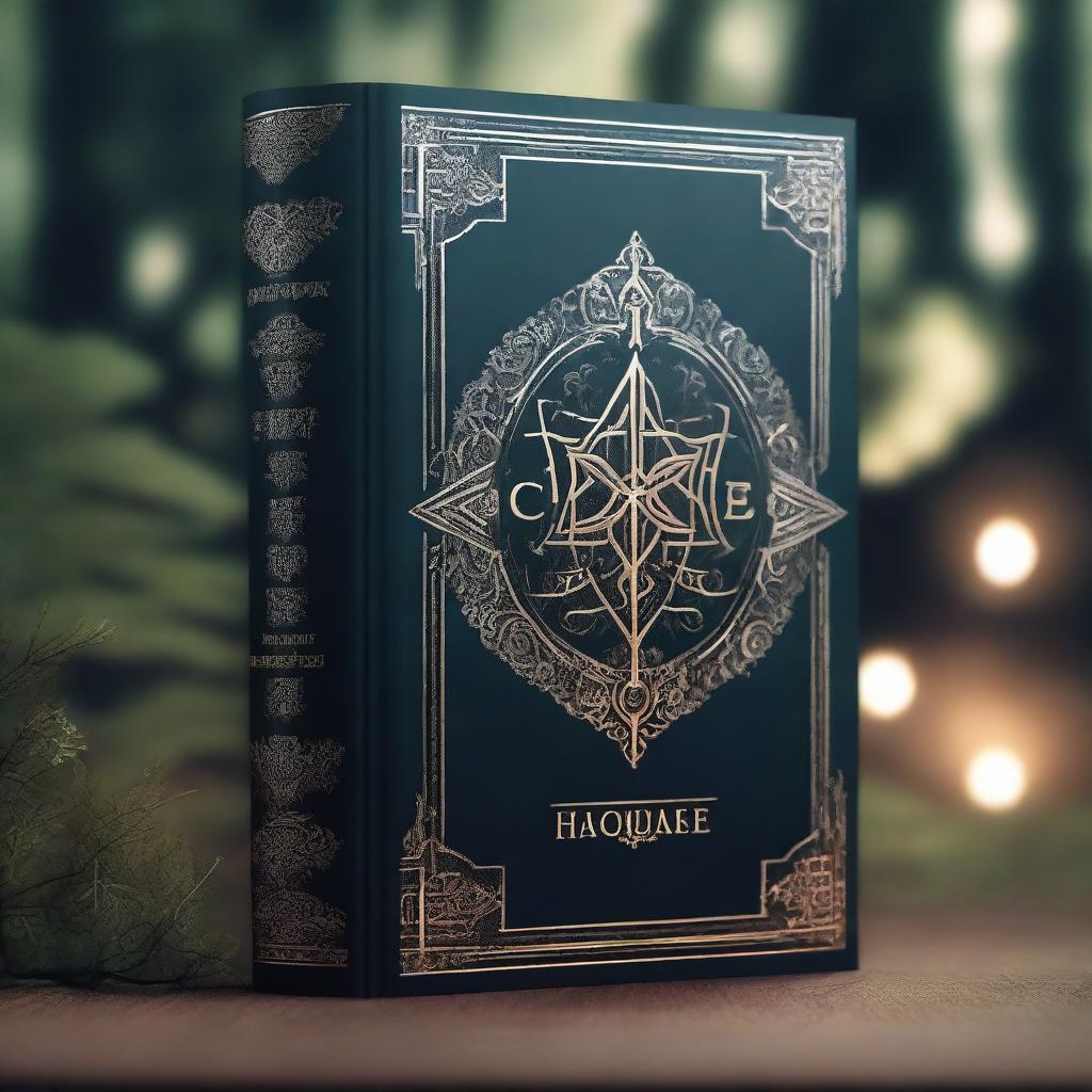 Create a captivating book cover featuring an intricate design with a mysterious and magical theme