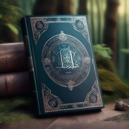 Create a captivating book cover featuring an intricate design with a mysterious and magical theme