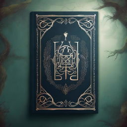 Create a captivating book cover featuring an intricate design with a mysterious and magical theme