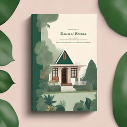 A book cover design featuring a cozy second home in a picturesque setting