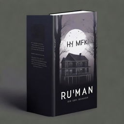 A dark-themed book cover design with the title 'Rumah Kedua'