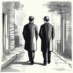 A classic illustration depicting two close individuals having an intimate conversation, either in a study or on a walk, reflecting the theme of private, intimate communication