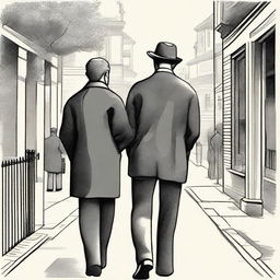 A classic illustration depicting two close individuals having an intimate conversation, either in a study or on a walk, reflecting the theme of private, intimate communication