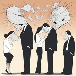 Create an image illustrating the concept of 'breaking the will of gossip