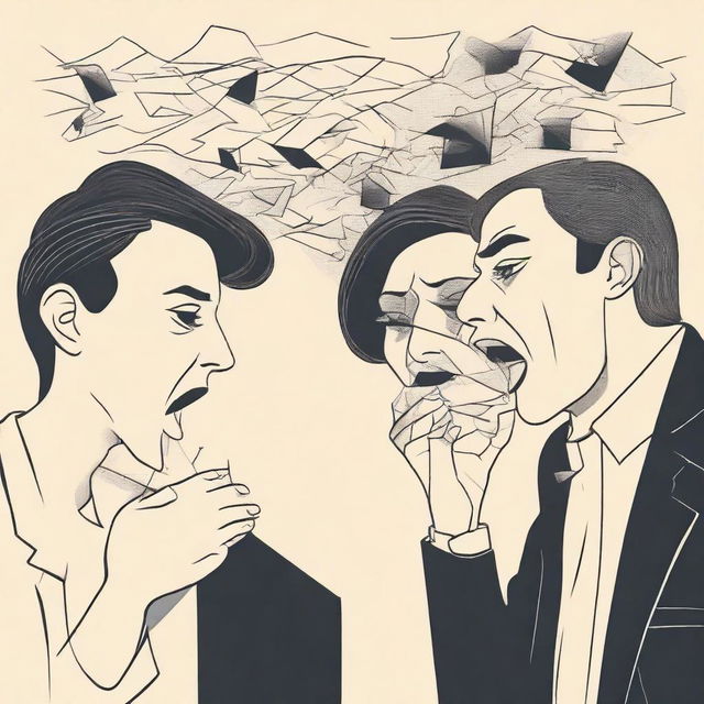 Create an image illustrating the concept of 'breaking the will of gossip