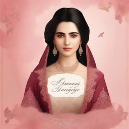 Create a book cover for a romance novel about a lady in an arranged marriage