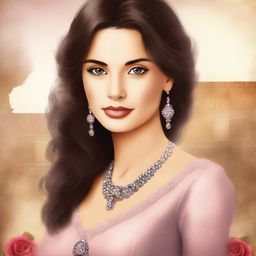 Create an illustrated book cover for a romance novel about a lady in an arranged marriage