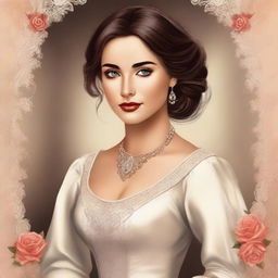 Create an illustrated book cover for a romance novel about a lady in an arranged marriage