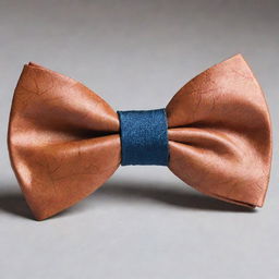 A beautifully crafted bow tie, intricately shaped to resemble a radiant maple leaf.