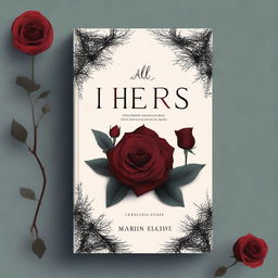 Create a dark romance book cover titled 'All of Her Thorns'