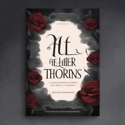 Create a dark romance book cover titled 'All of Her Thorns'