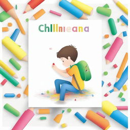 Create an illustration for a magazine cover with the theme 'Children and Eraser