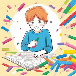 Create an illustration for a magazine cover with the theme 'Children and Eraser