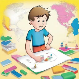 Create an illustration for a magazine cover with the theme 'Children and Eraser