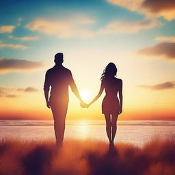 Create a book cover featuring a couple holding hands