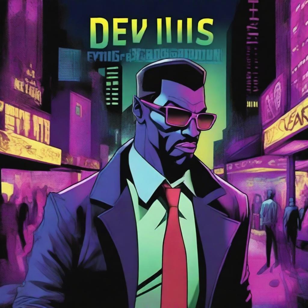 Create a graphic novel cover art titled 'DEVILS NIGHT OUT'