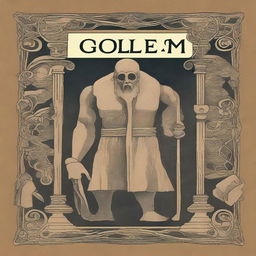 Create a book cover for 'The Golem' by Gustav Meyrink, originally published in 1915