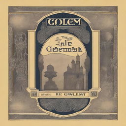 Create a book cover for 'The Golem' by Gustav Meyrink, originally published in 1915