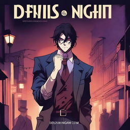 Create a fantasy graphic novel cover titled 'DEVILS NIGHT OUT' in an anime style