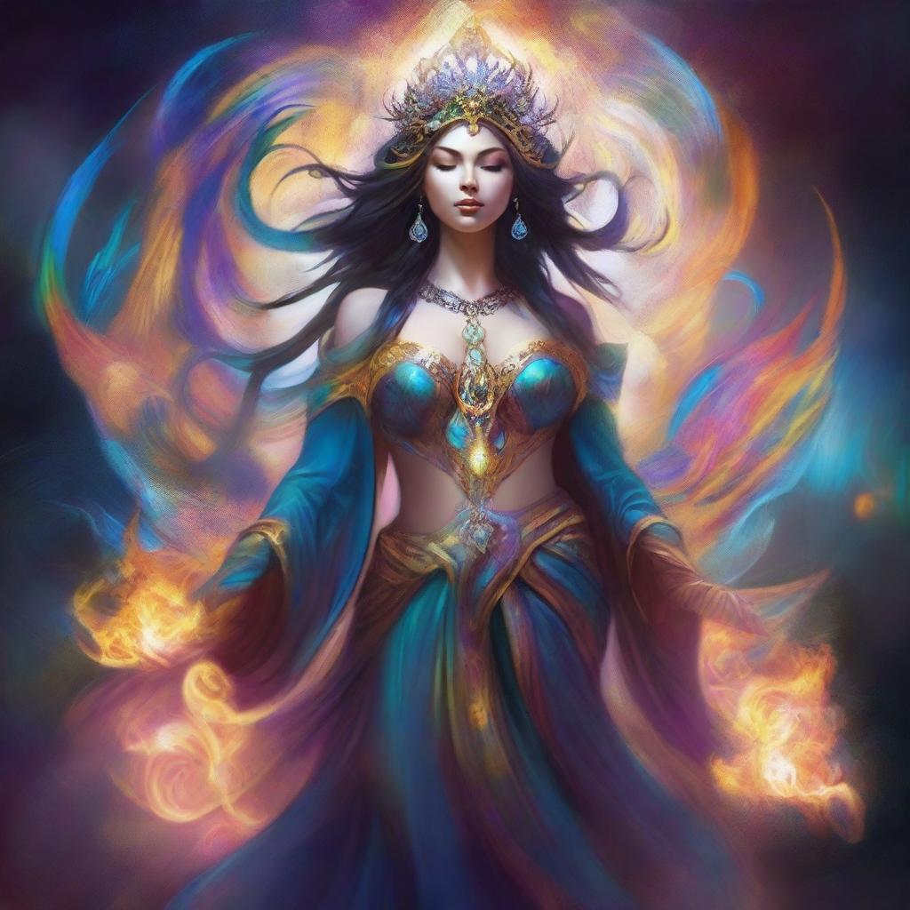 Create an image of a Goddess of Magic, a Woman of Chaos