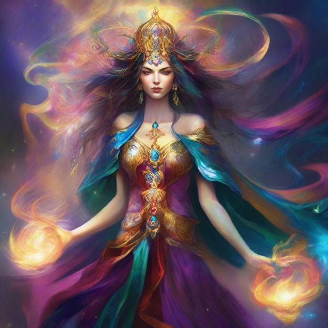 Create an image of a Goddess of Magic, a Woman of Chaos