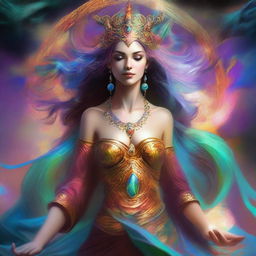 Create an image of a Goddess of Magic, a Woman of Chaos