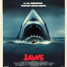 A movie poster for a movie named JAWS: RESURFACE