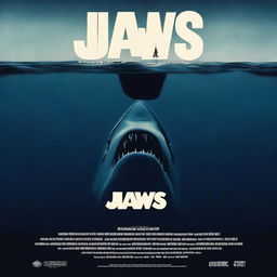 A movie poster for a movie named JAWS: RESURFACE