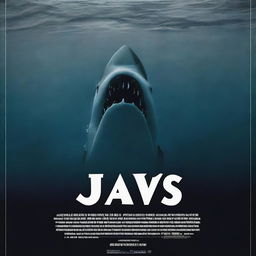 A movie poster for a movie named JAWS: RESURFACE