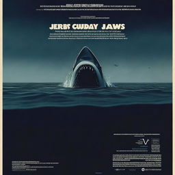 A movie poster for a movie named JAWS: RESURFACE