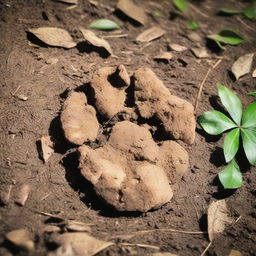 A close-up view of a jaguar paw print on the ground