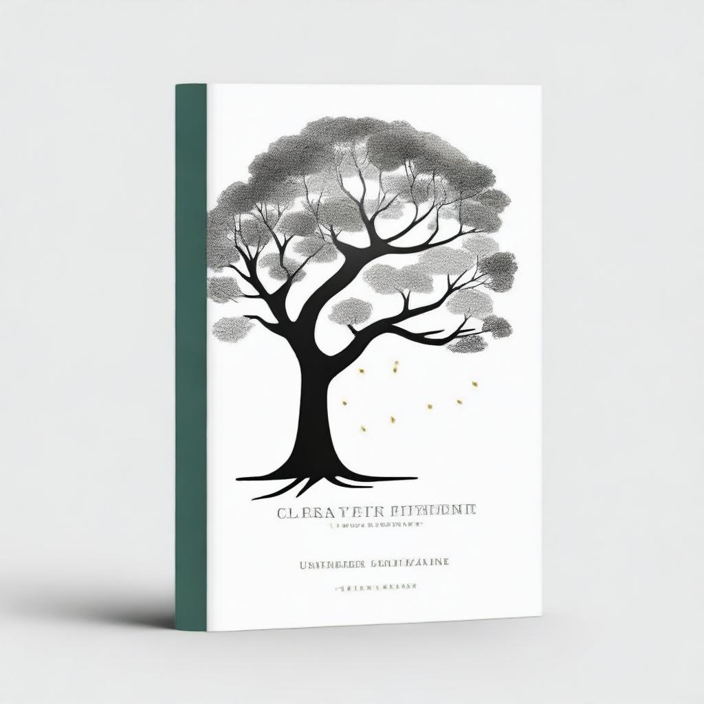 A simple book cover with a foil outline of a tree or a path, symbolizing growth and progress